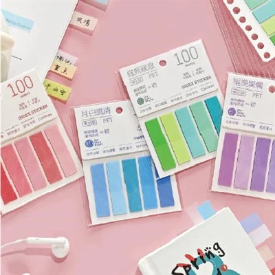 PET Solid Color Basic Index Stickers